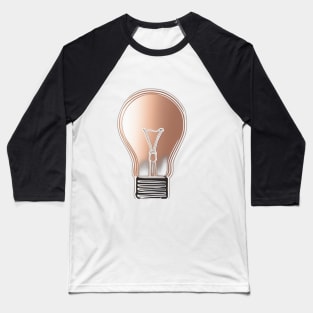 Light Bulb Rose Gold Shadow Silhouette Anime Style Collection No. 427 Baseball T-Shirt